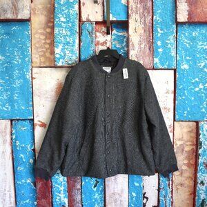 Men's Old Navy Tweed Bomber Jacket Heritage Long Sleeve XXLARGE Panther NEW